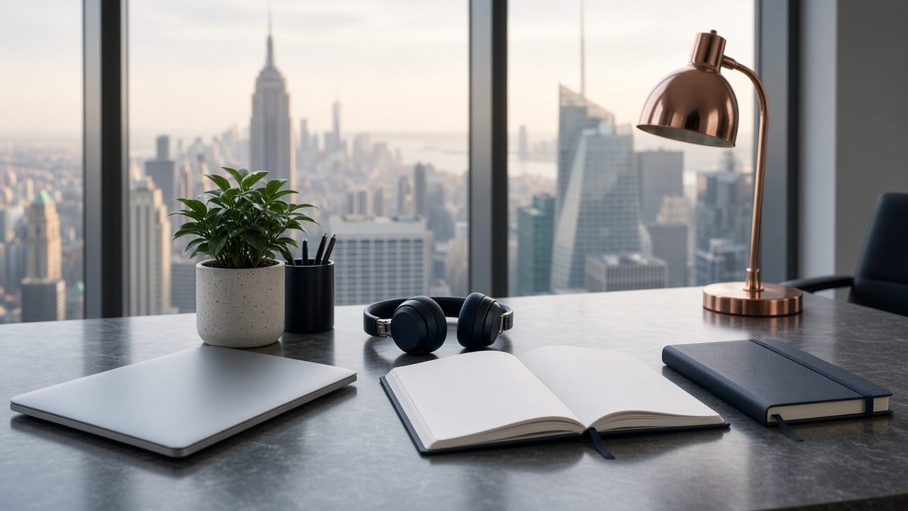 Desk prepared for a video or phone tax appointment